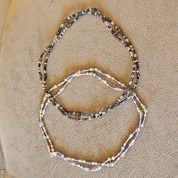 1/$5 or 3/$10 NWOT Set of 2 Faceted Bead Stretchy Choker Necklaces. - Picture 3 of 5